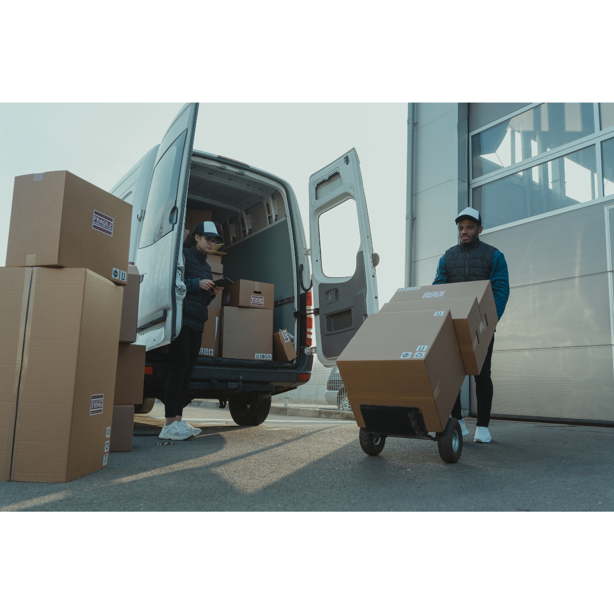 two movers unloading a truck