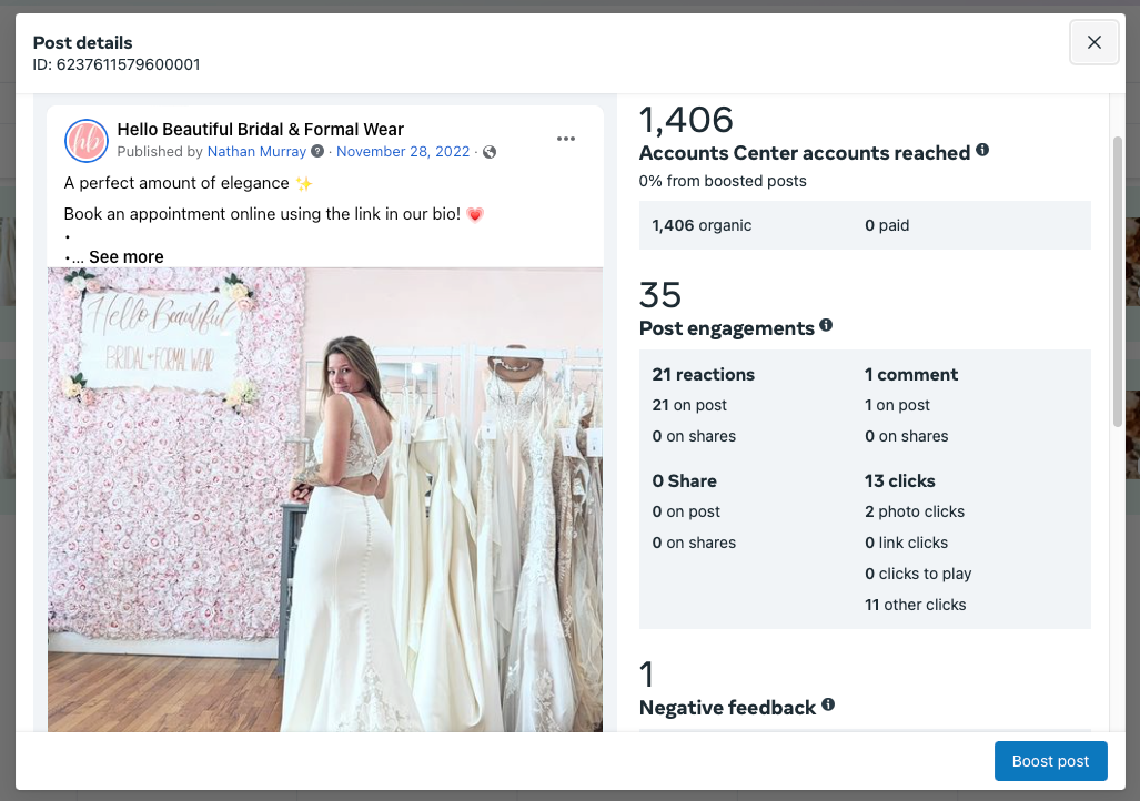 hello beautiful bridal social media post
