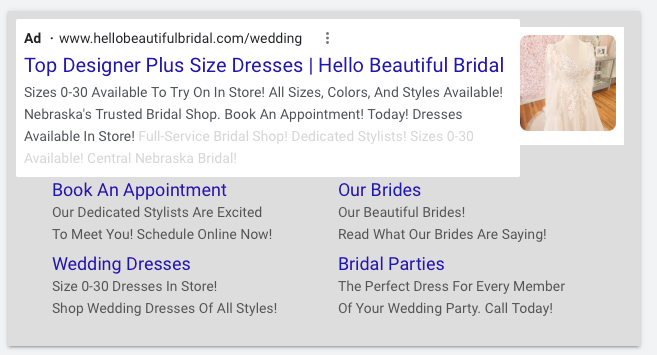 A google ad for top designer plus size dresses
