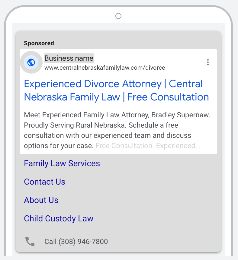Supernaw Law Google Ads Mobile