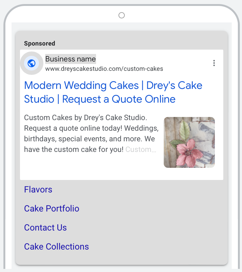 dreys cake studio google ads desktop