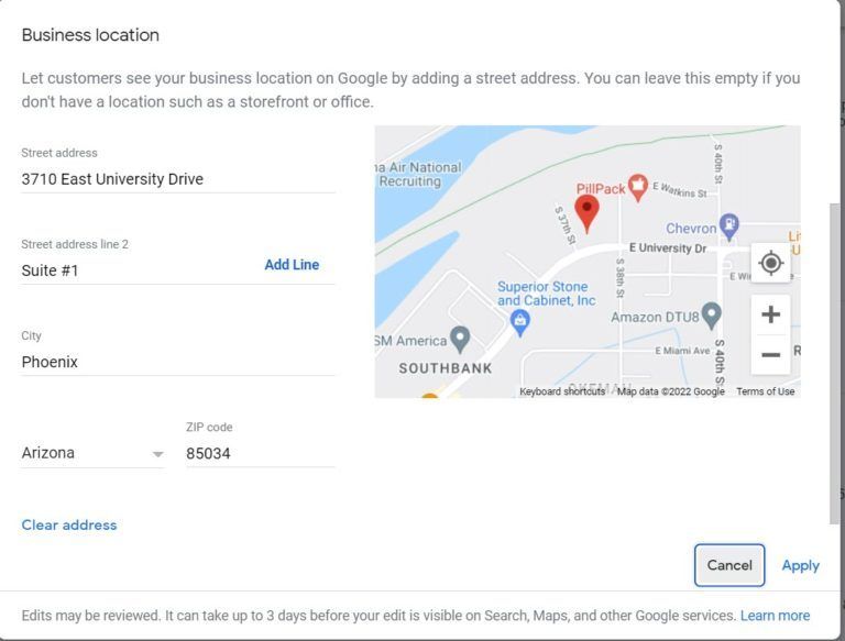 photo of google business profile location