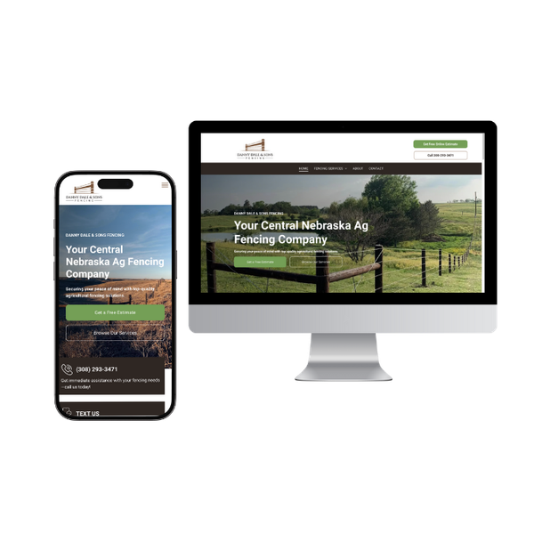 danny dale and sons fencing website design