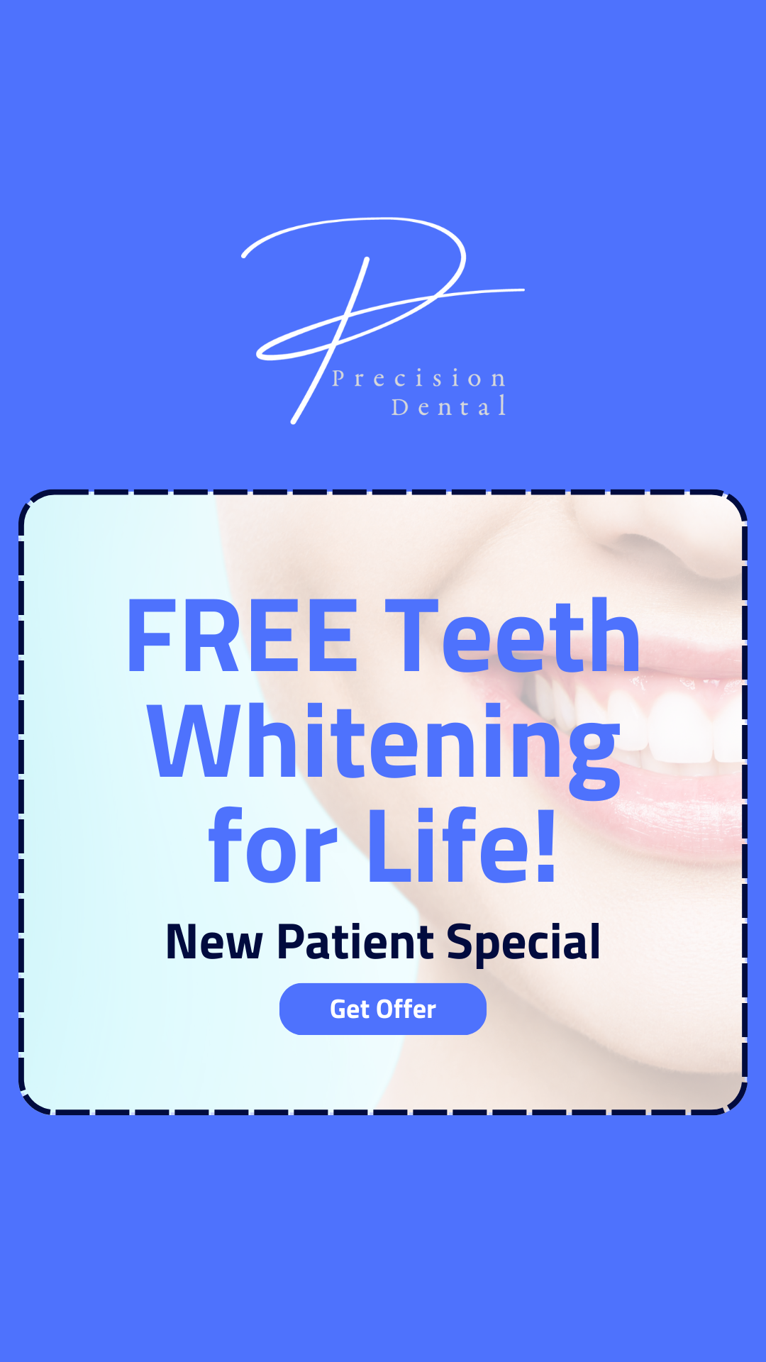 free teeth whitening for life dentist facebook ad