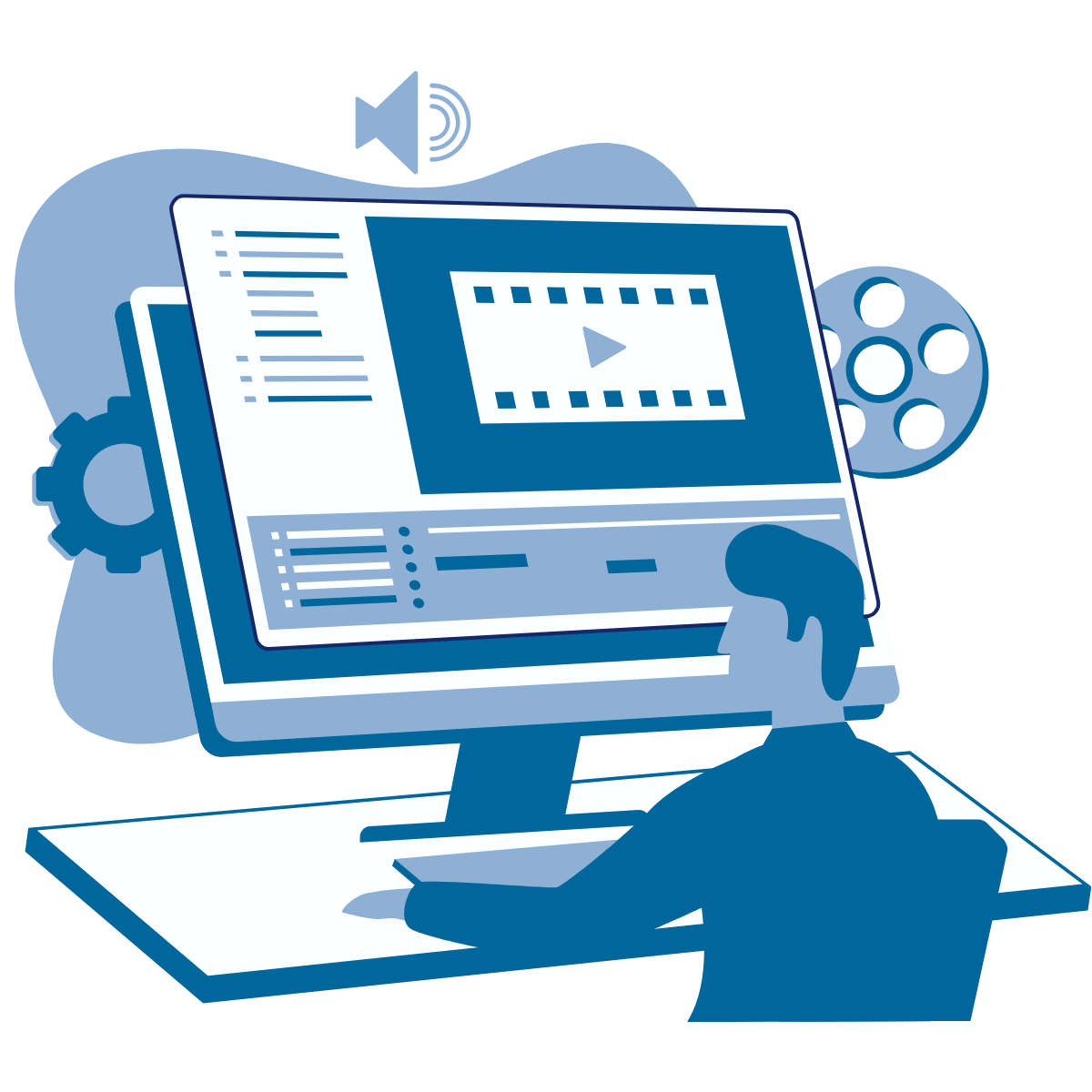 a man editing a video on his computer