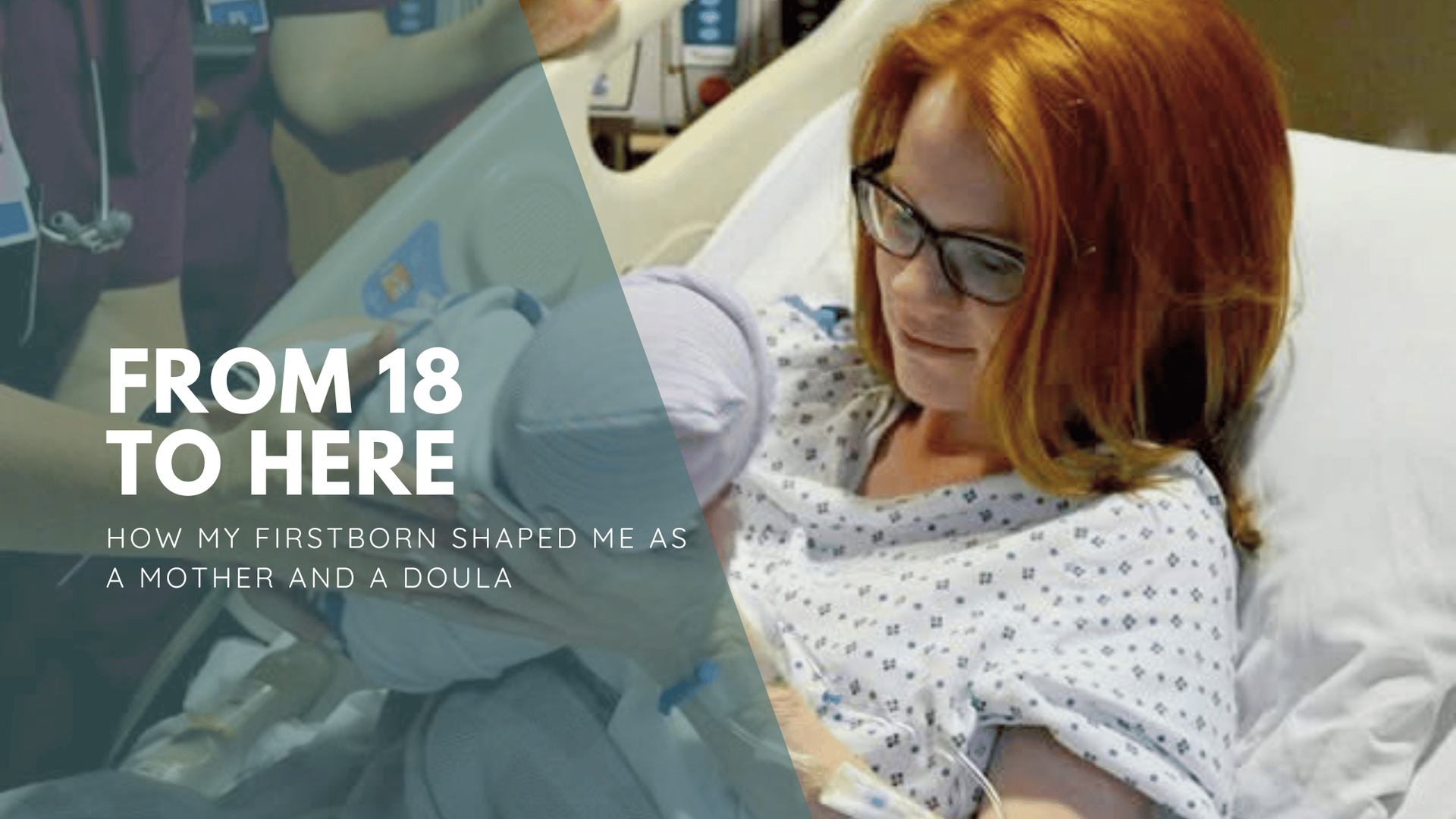 Tiara Monson, in a hospital gown, cradles a newborn. Text reads