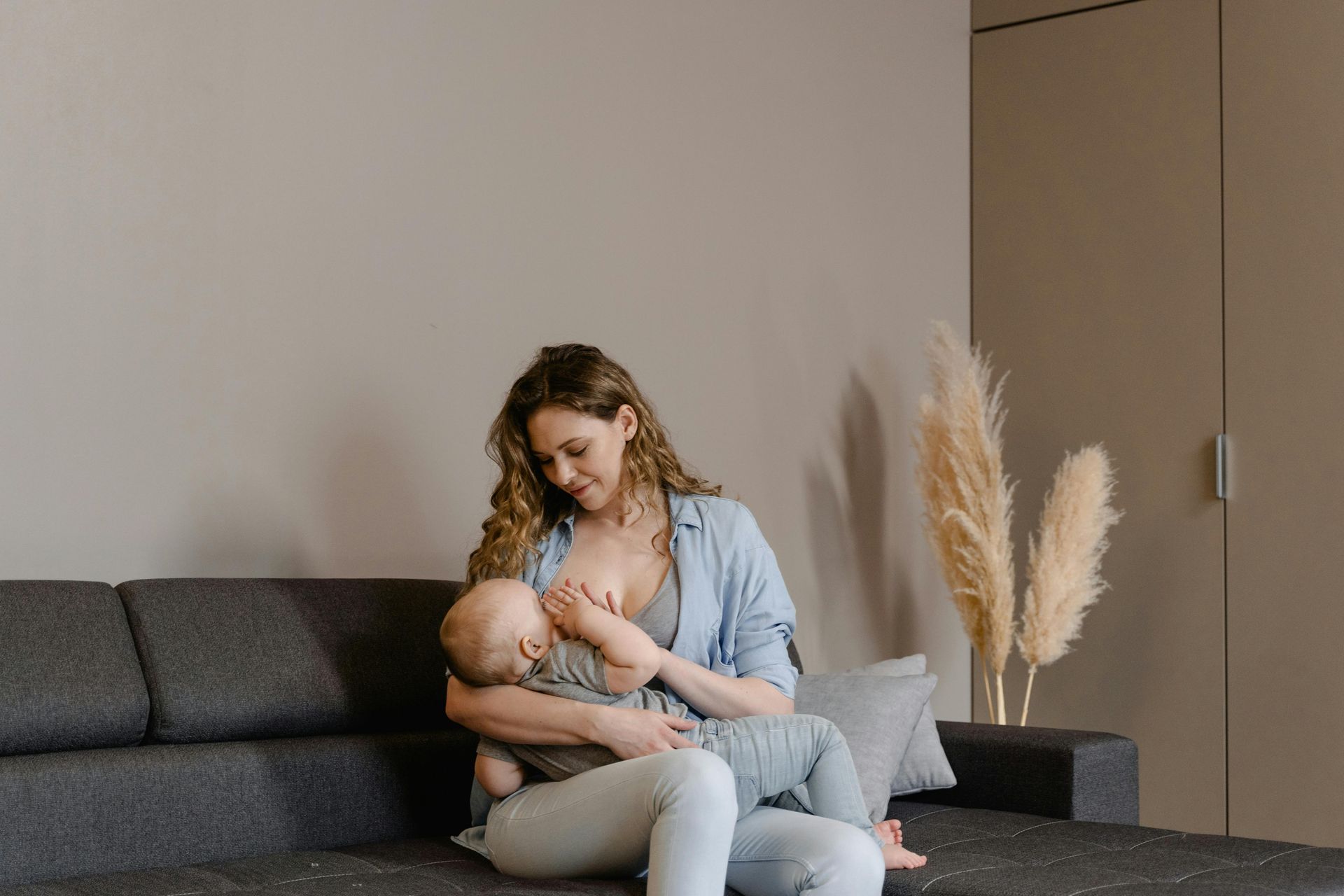 new mom breastfeeding her baby