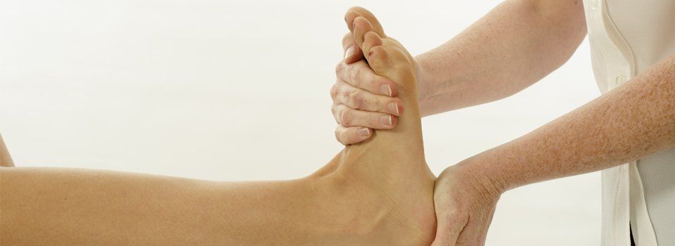 ankle pain being treated
