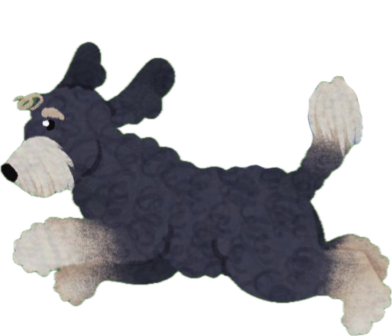 A Stuffed Dog is Jumping in the Air on a White Background