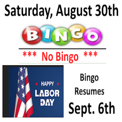 Bingo at St. John XXII Parish, 1 Arcade Road, West Seneca, NY. Every Saturday, 7pm.