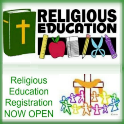 Flyer for Religious Education for children open registration at St. John XXIII parish in West Seneca, NY