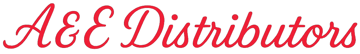 Red script logo reading &ldquo;A&E Distributors&rdquo;