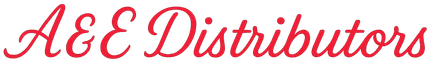 Red script logo reading &ldquo;A&E Distributors&rdquo;