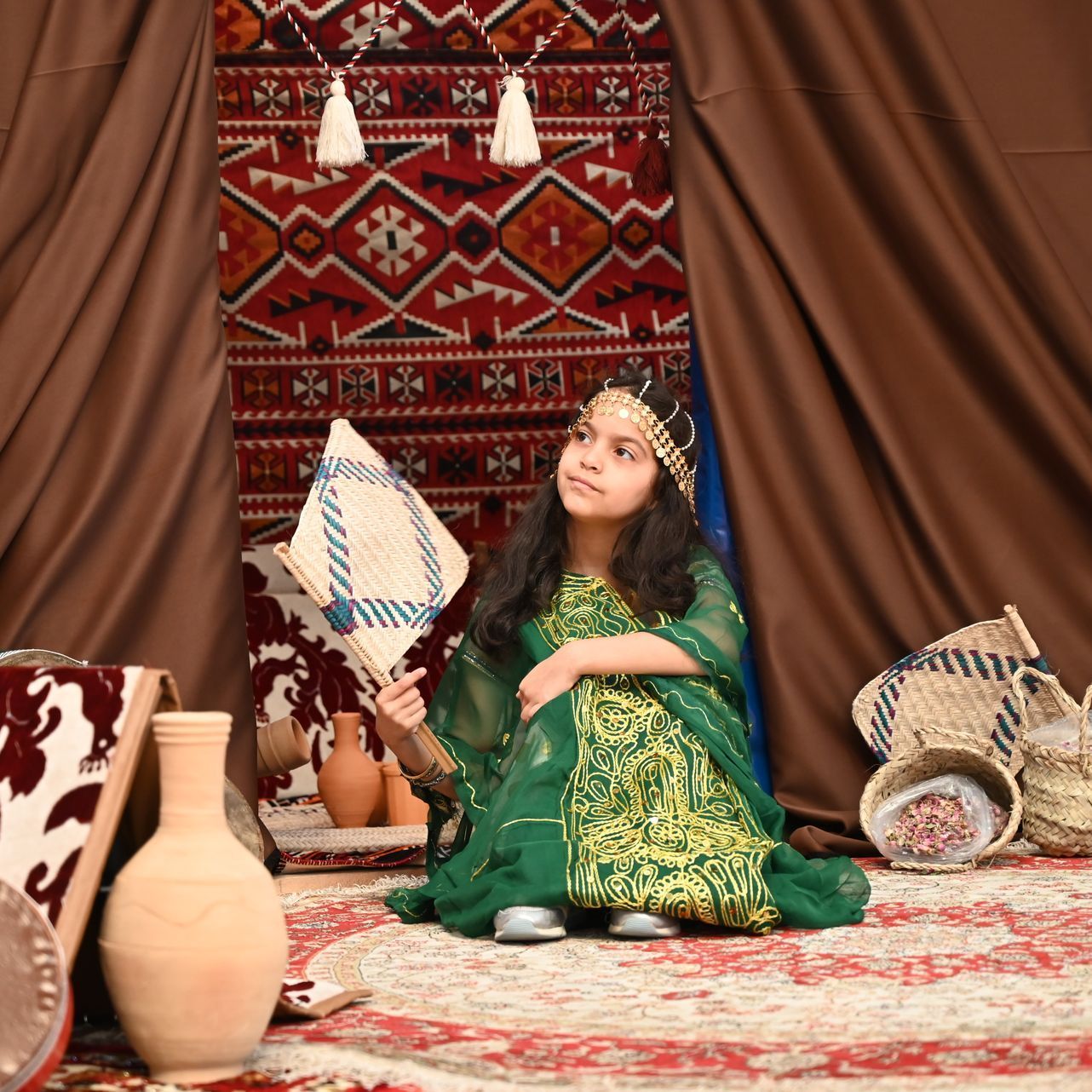 A young girl celebrating Saudi Foundation Day