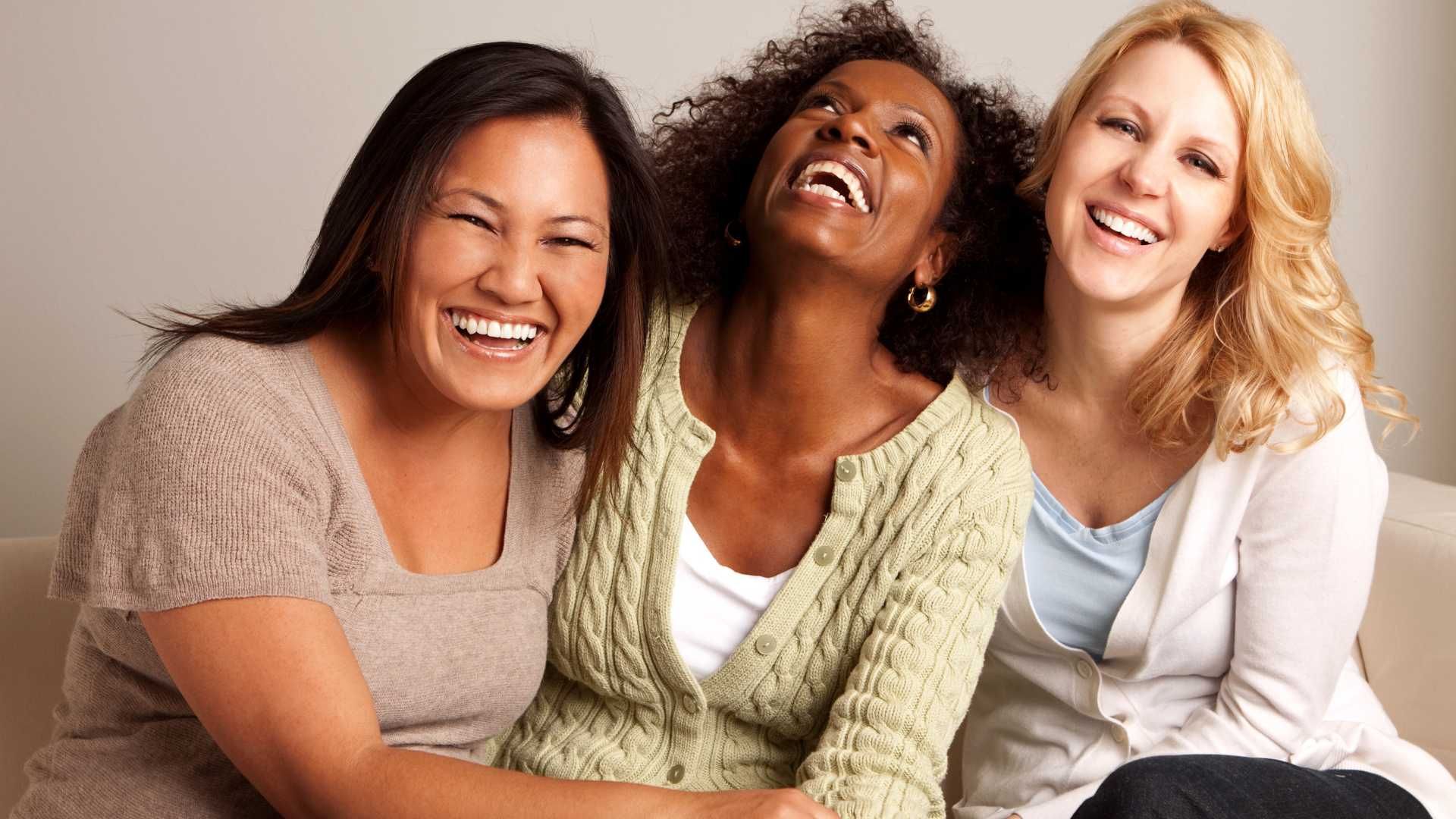 Group of happy diverse women