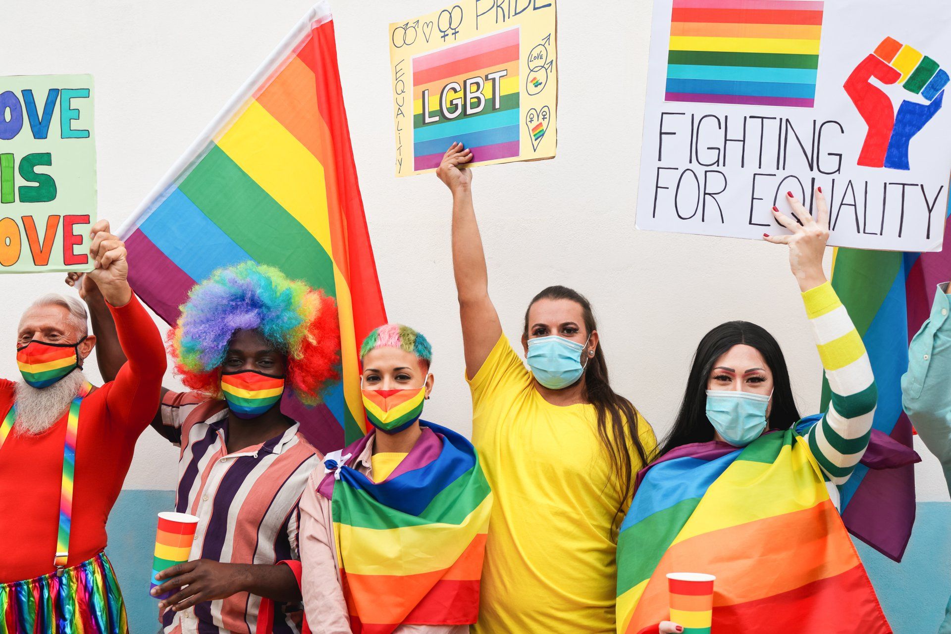 group of people on a rally to suppoer depression in the lgbtqia community