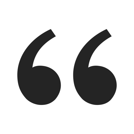 Black quotation marks.