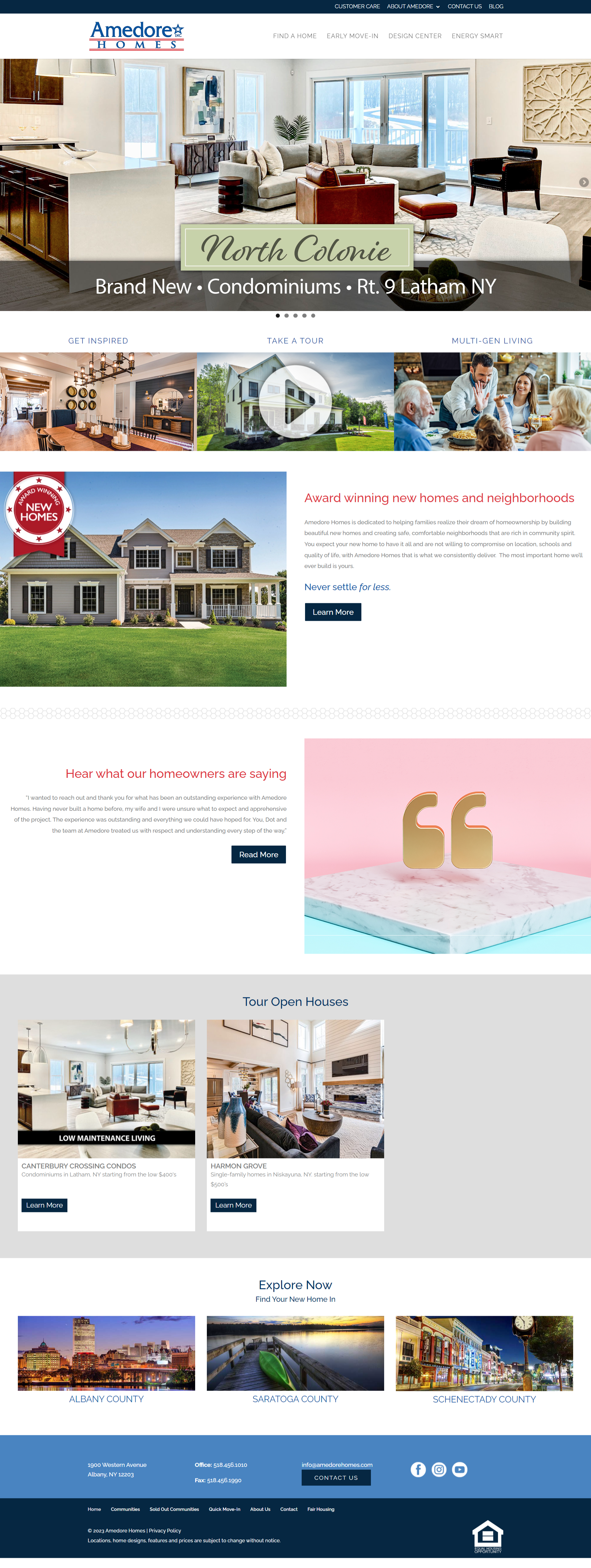 Website homepage with images of interior design, houses, and accessories.