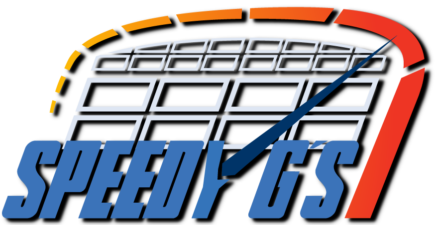 A speedy gs logo with a check mark in the middle