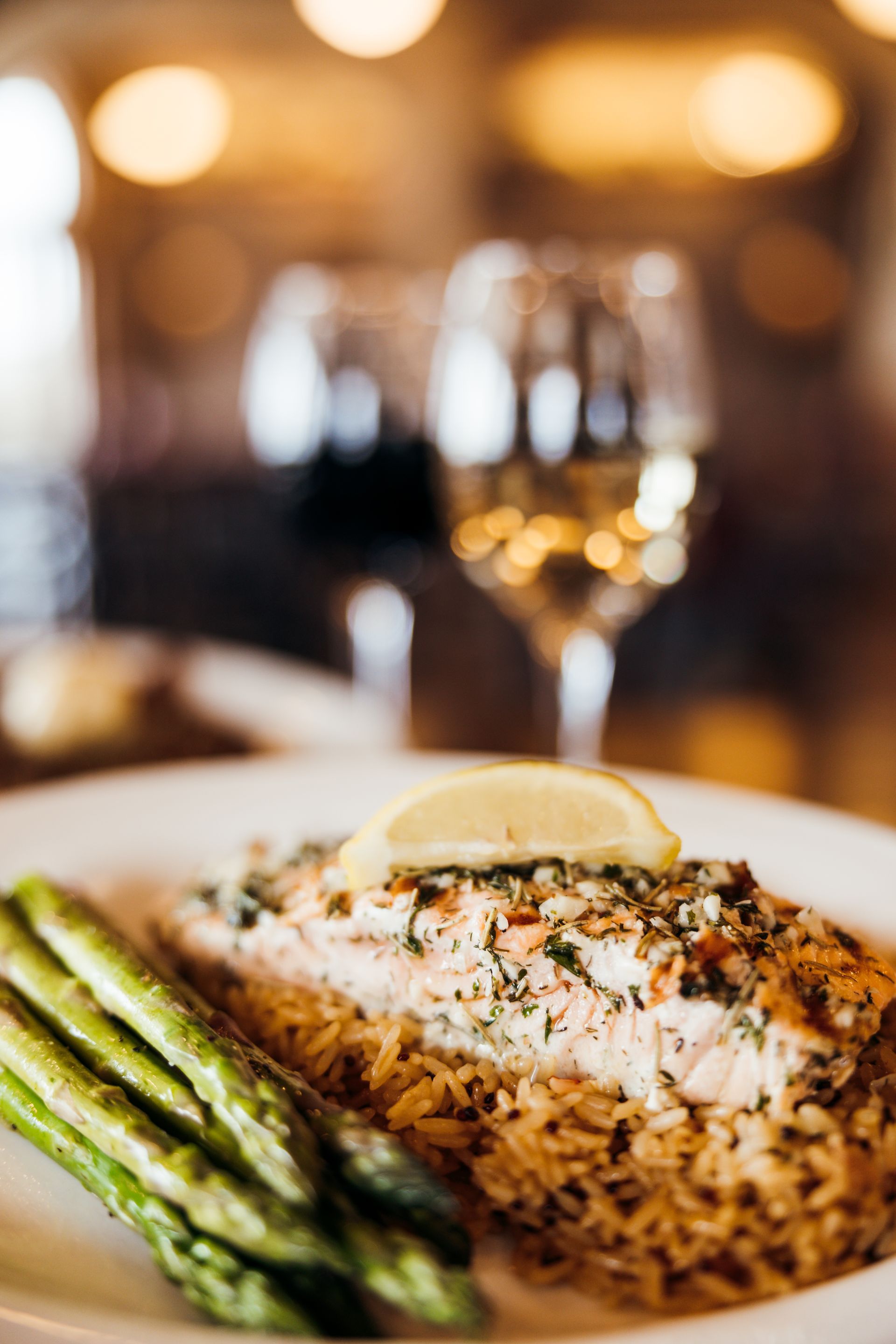Find Delicious Salmon Dishes at Canterbury Hill Winery & Restaurant in Holts Summit, MO