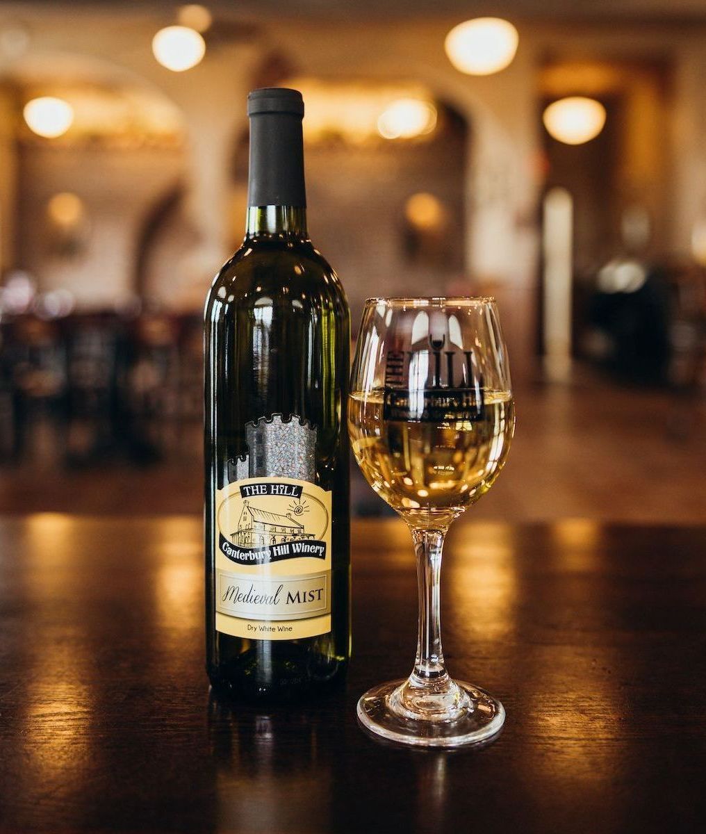 Mideival Mist Is One of the Signature House Wines Served at Canterbury Hill Winery & Restaurant.