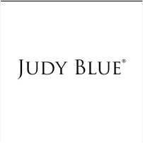 The logo for judy blue is a black and white logo on a white background.
