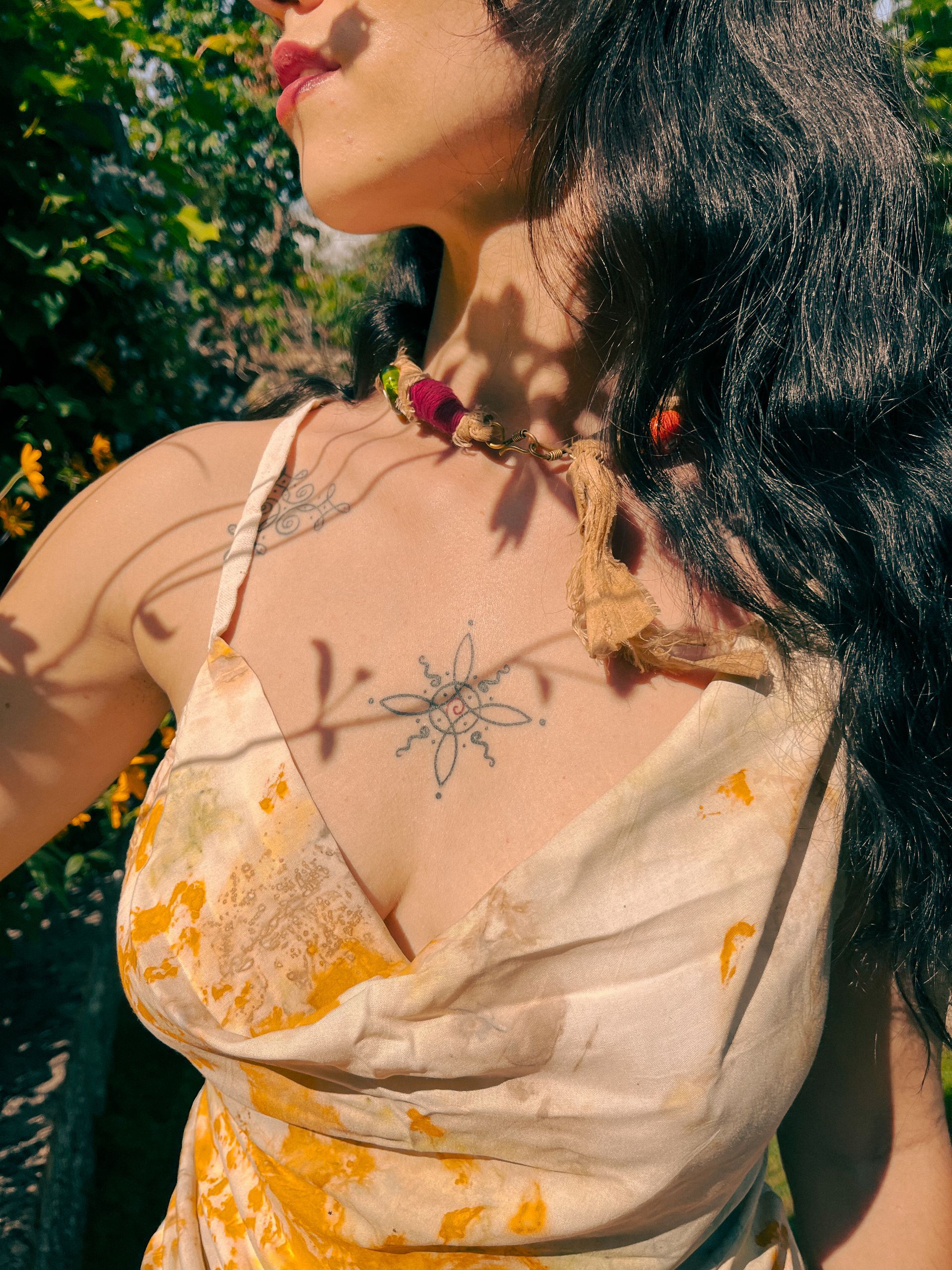 eco print ROSE SILK dress