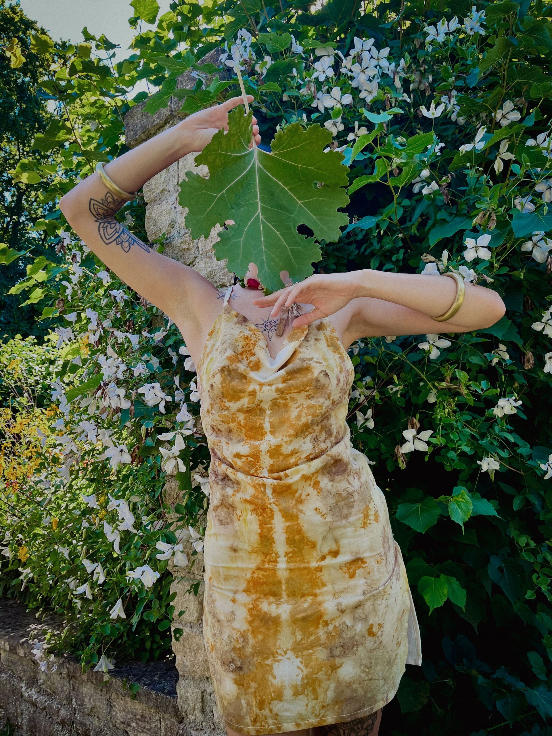 Eco print Cotton dress