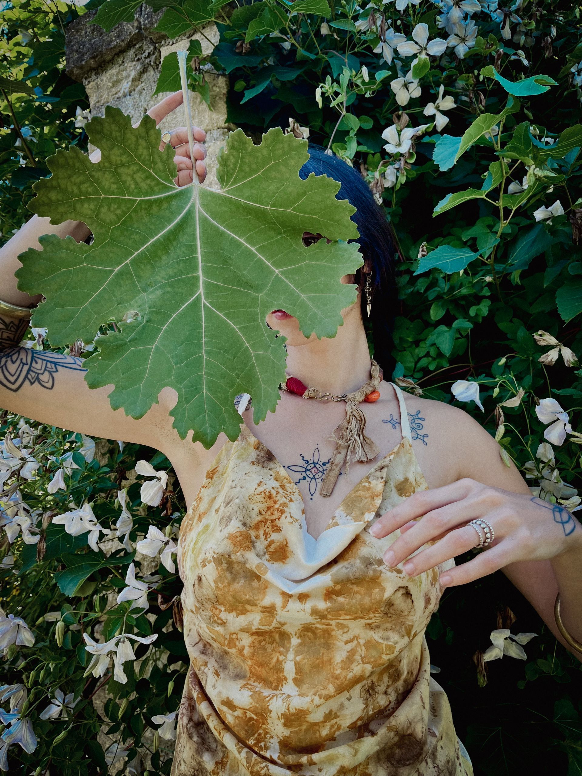 Eco print Cotton dress