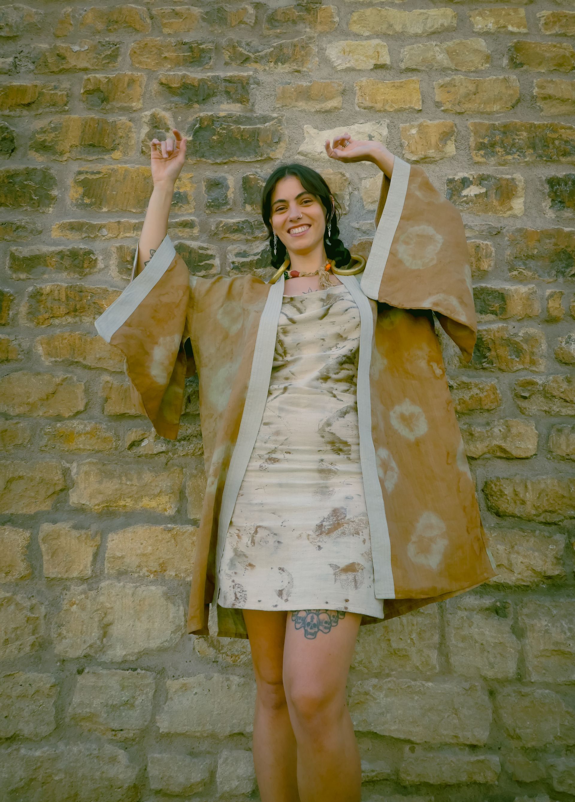 Mimosa Shibori ceremonial Kimono