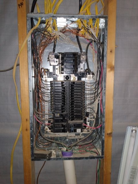 An electrical box with a lot of wires coming out of it