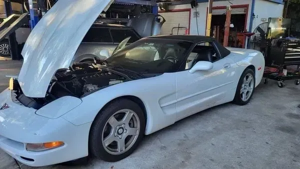White car with an opened hood | Your Mechanic 813