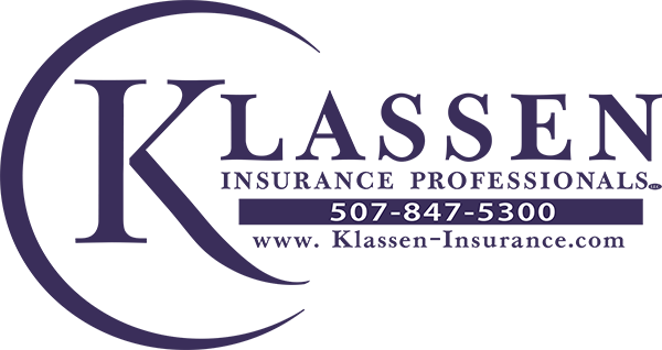 Logo for Klassen Insurance: A navy blue 