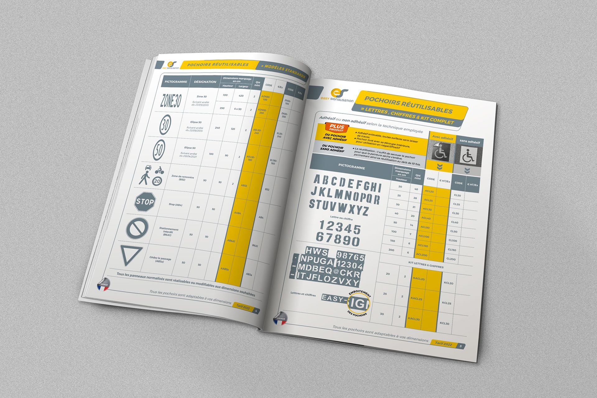 Pages intérieures tarifs Easy Signalisation