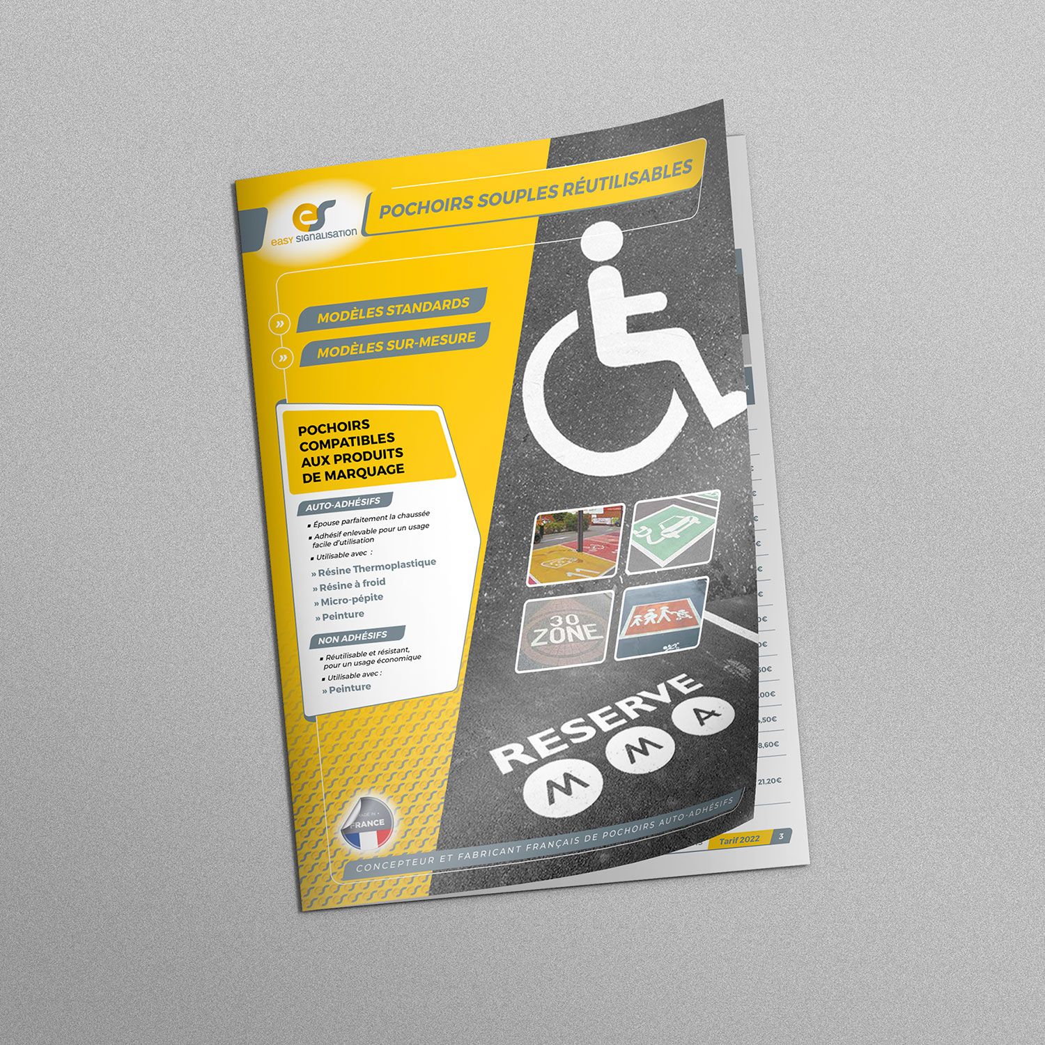 Tarifs pochoirs souples Easy Signalisation