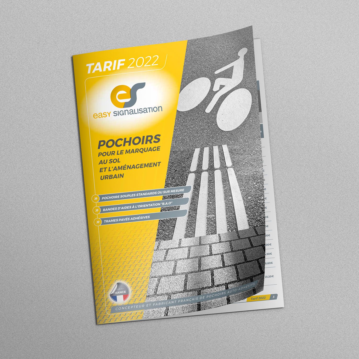 Plaquettes tarifs société Easy Signalisation