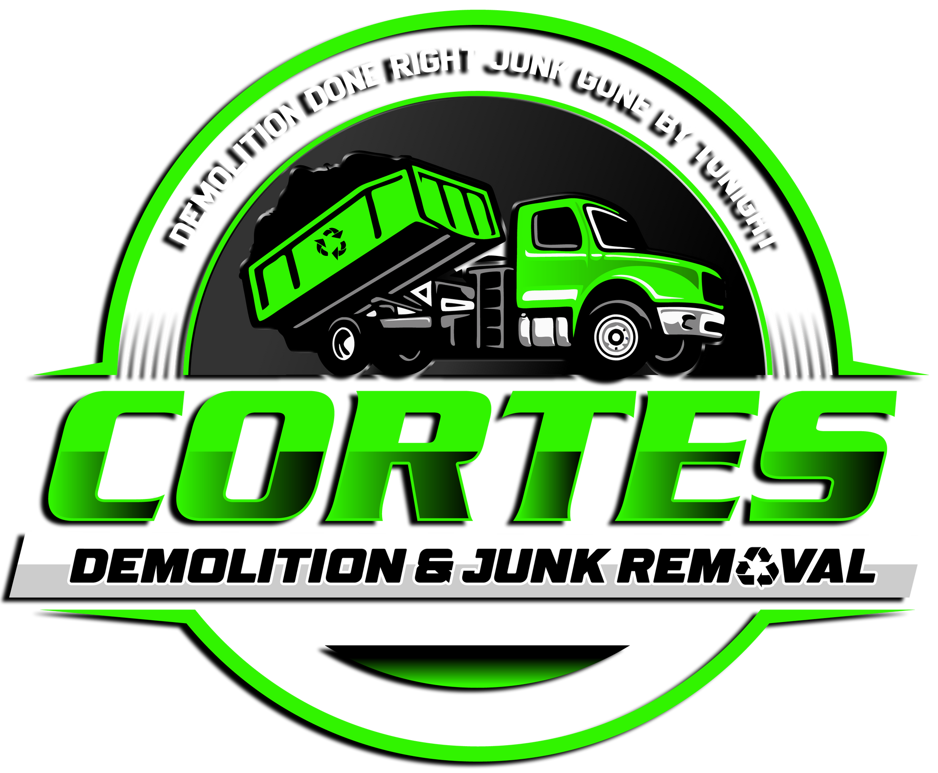 Green Cortes Demolition & Junk Removal logo for branding