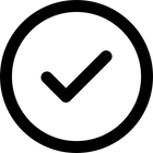 Segno di spunta nero all'interno di un cerchio nero su sfondo bianco.