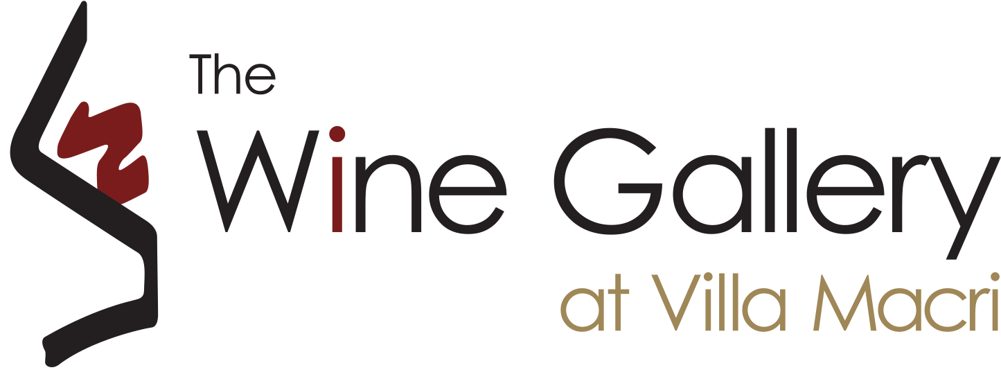 A logo for the wine gallery at villa machi