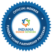 Indiana Donor Network with words Funeral Home Partnership Program emblem