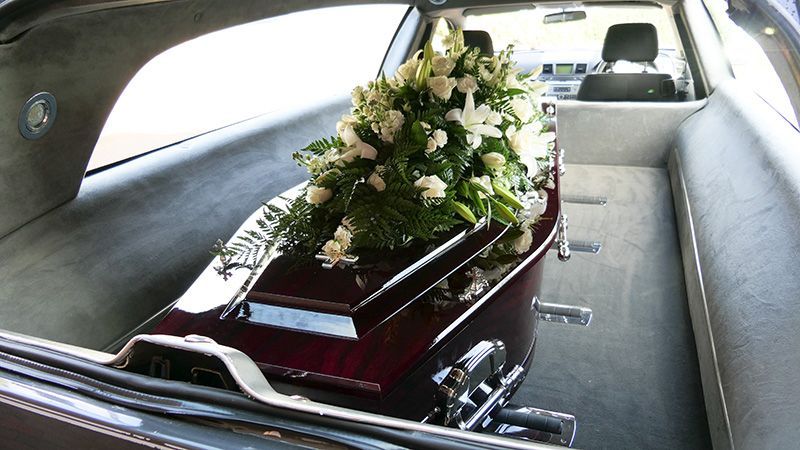 Casket inside hearse Indiana