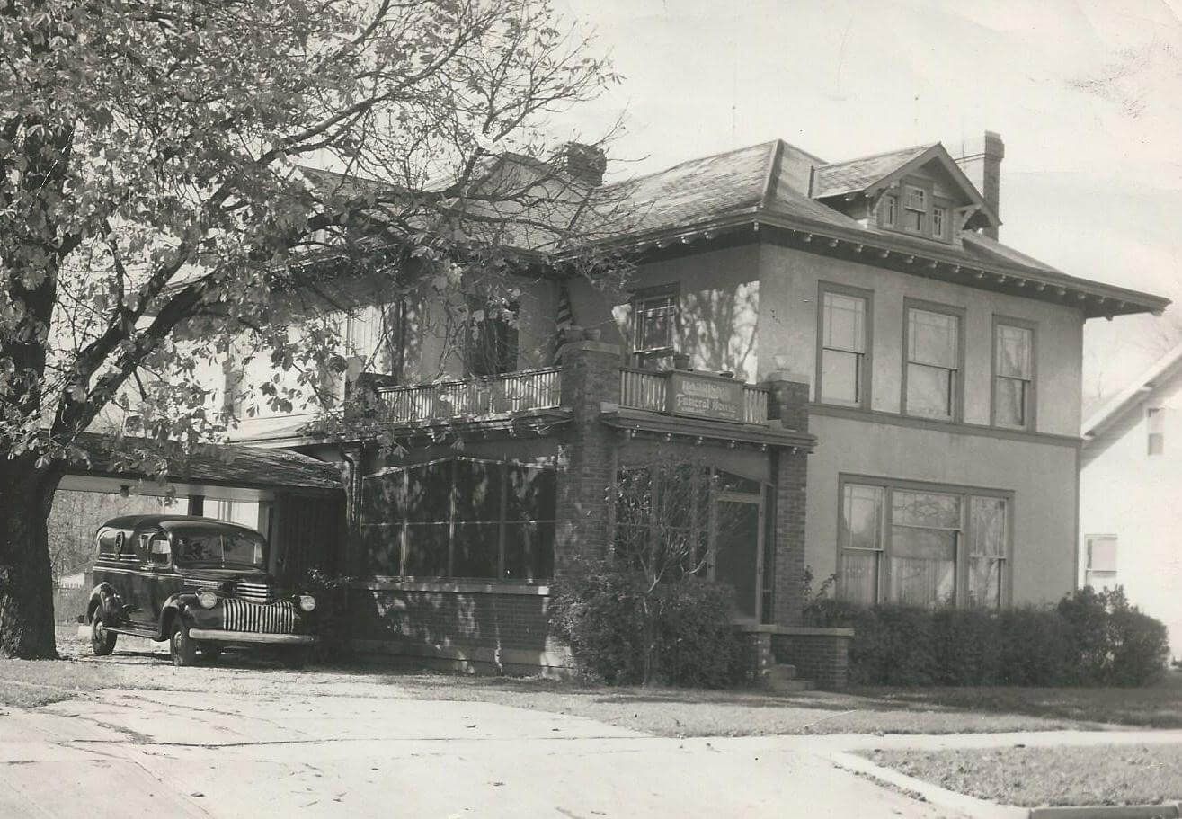 Photo of Harrison Funeral Home in Royal Center circa 1942