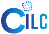 CILC logo: Blue letters with a swirling dot design above.