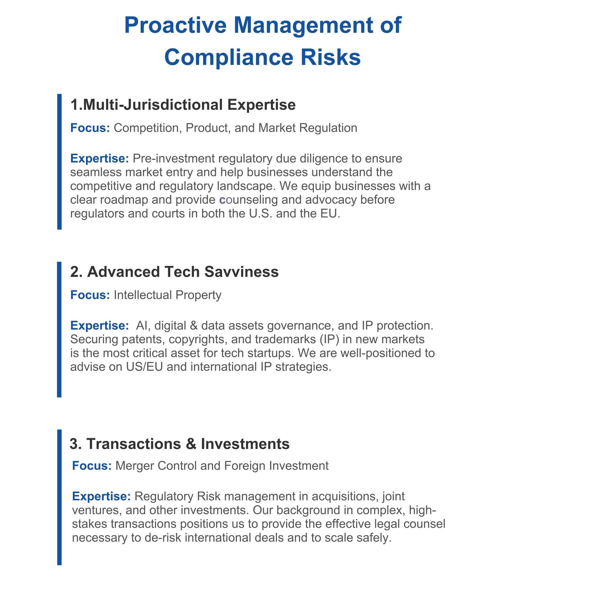A table detailing how an organization helps the ecosystem by offering legal services to different audiences.