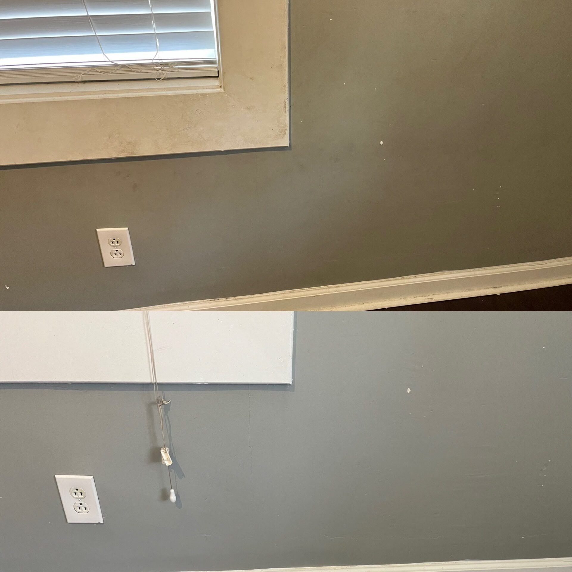 Kansas City, MO — Cleaning Maids In and Out, deep cleaning, top to bottom, housekeeping, maid service, cleaning, clean, cleaners, cleaning company, laundry service, window washing, carpet cleaning, carpet shampooing,Wall Before and After — Kansas City, MO — Cleaning Maids In and Out