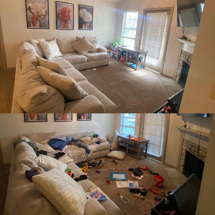 Before and After Room Cleaning — Kansas City, MO — Cleaning Maids In and Out, deep cleaning, top to bottom, housekeeping, maid service, cleaning, clean, cleaners, cleaning company, laundry service, window washing, carpet cleaning, carpet shampooing,