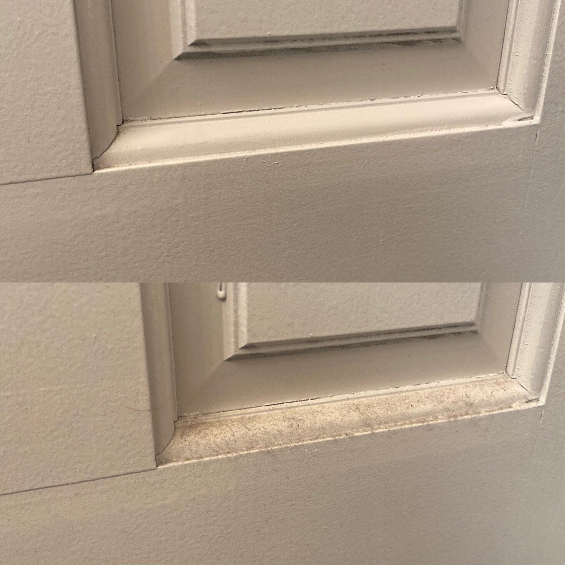 Client Door Before and After — Kansas City, MO — Cleaning Maids In and Out, Kansas City, MO — Cleaning Maids In and Out, deep cleaning, top to bottom, housekeeping, maid service, cleaning, clean, cleaners, cleaning company, laundry service, window washing, carpet cleaning, carpet shampooing,