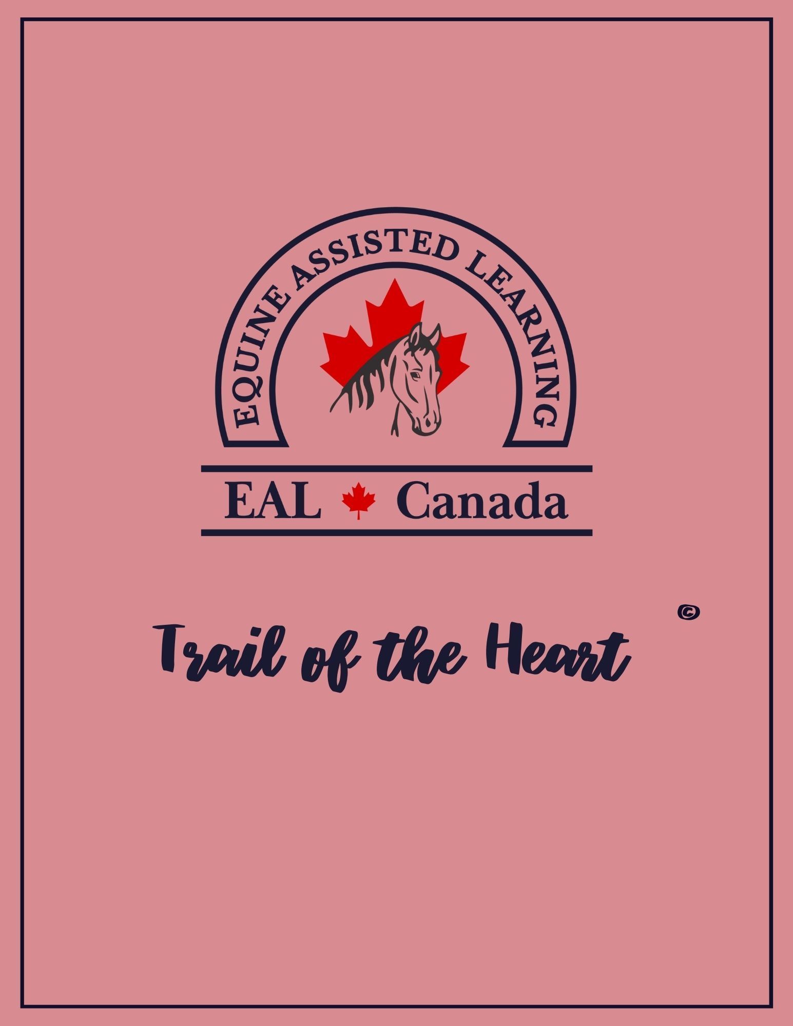 A pink poster that says trail of the heart on it