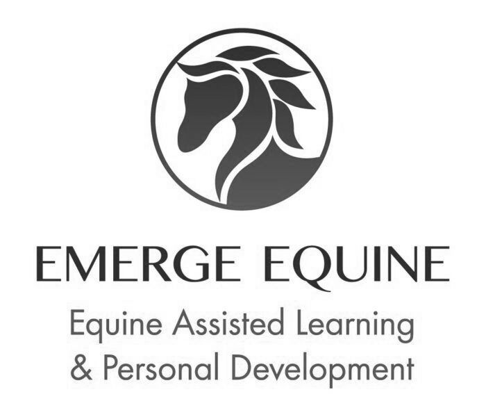 The logo for emerge equine equine assisted learning and personal development