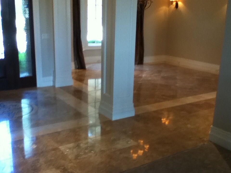 Polished Marble Floor in an Interior Room With Pillars — Stone Restore by Hoover and Lane in Lowcountry, South Carolina